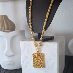 24K Gold Filled Chain with Dragon Pendant